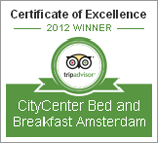 CityCenter Bed and Breakfast Amsterdam Award 2012