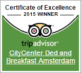 CityCenter Bed & Breakfast Amsterdam Award 2015