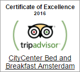 CityCenter Bed & Breakfast Amsterdam Award 2016