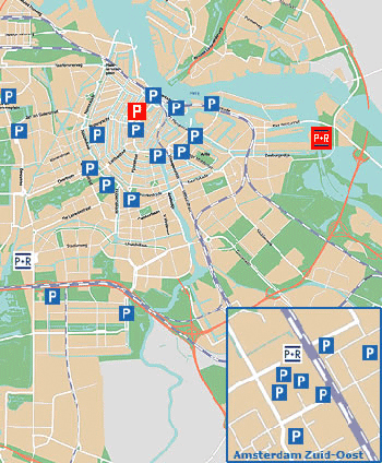 Amsterdam Bed and Breakafst CityCenter parking solutions map