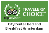 Amsterdam Bed and Breakfast CityCenter Award 2014